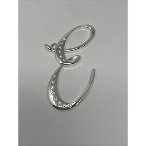 Harvey Lewis Silver Tone W/ Rhinestone Initial Letter "E" Ornament